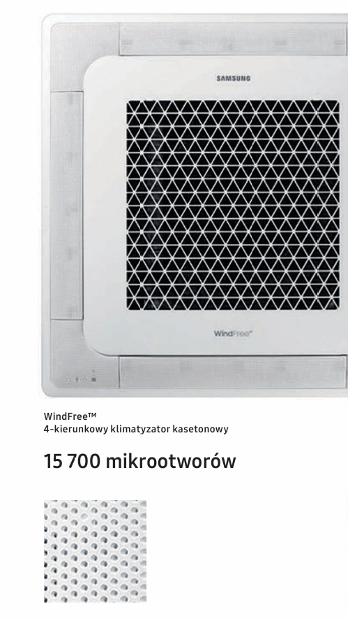 Klimatyzator kasetonowy Samsung 4-kierunkowy STD WindFree